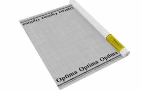 Материал изоляционный Optima D 35 с клеевым слоем — Гидро-пароизоляционная пленка Optima D (35м2) с лого — фото