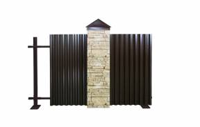 Ограждения из профнастила — Декоративные столбы — фото