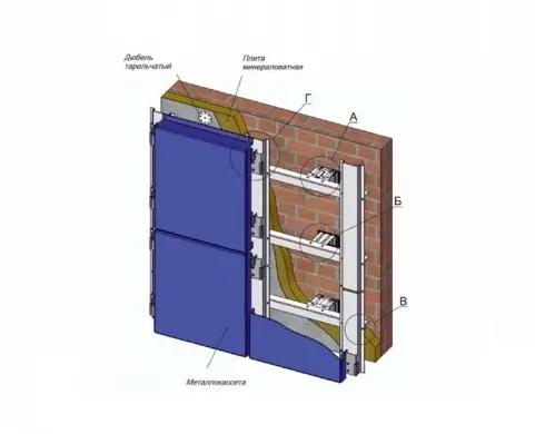 Горизонтально-вертикальное крепление для металлокассет — фото-1017_1