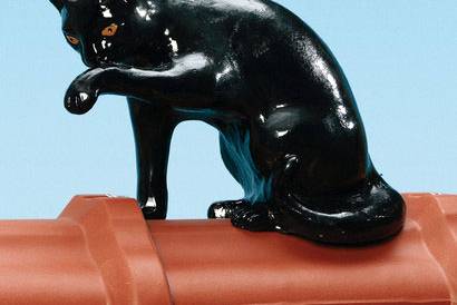 Цементно-песчаная черепица "Braas" — Декоративный элемент для крыши Кот — фото